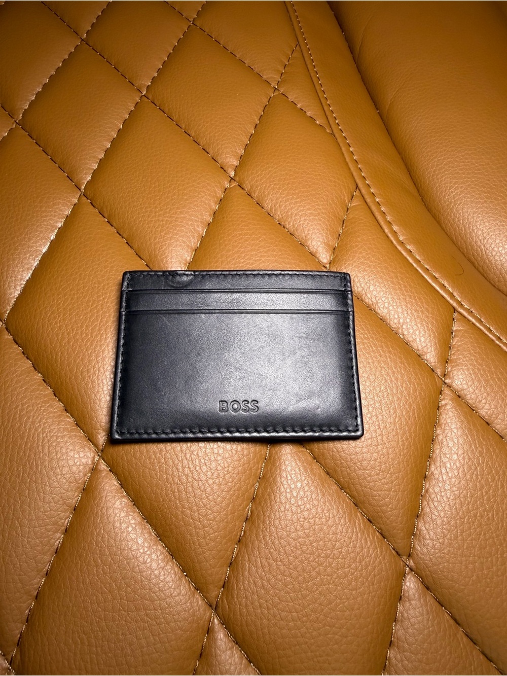 BOSS Black Leather Card & Key Sleeve